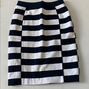 Navy and white stripped pencil skirt